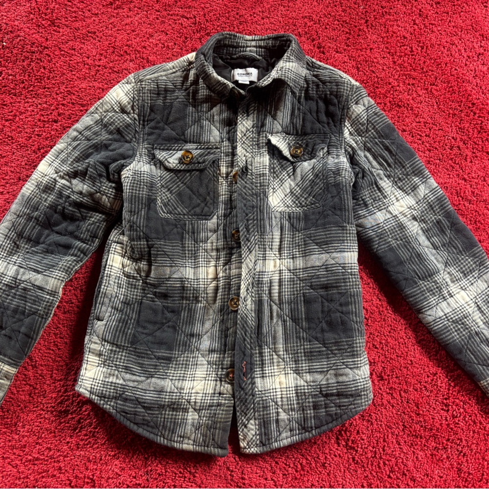Sonoma Black and White Plaid Jacket